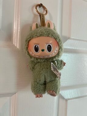 Green Fuzzy Monster Keychain Plush